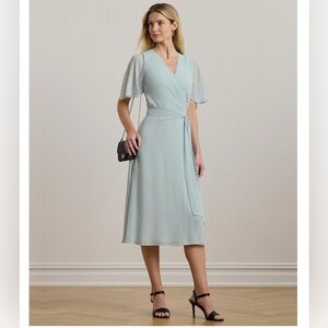 Lauren Ralph Lauren Belted Georgette Dress